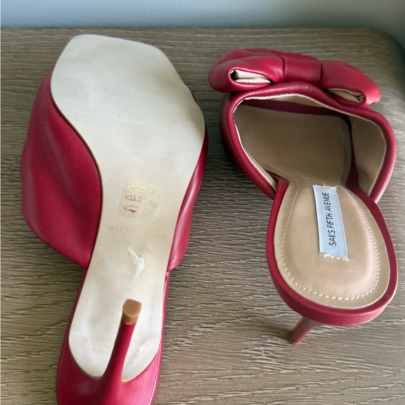 Saks Fifth Avenue Bow-Knot Leather Stiletto Mules - Picture 5 of 6